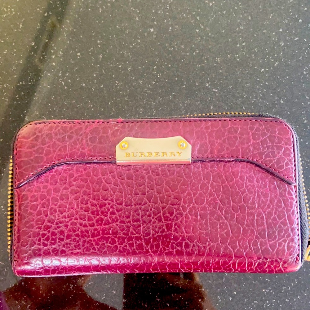 Maroon Burberry wallet